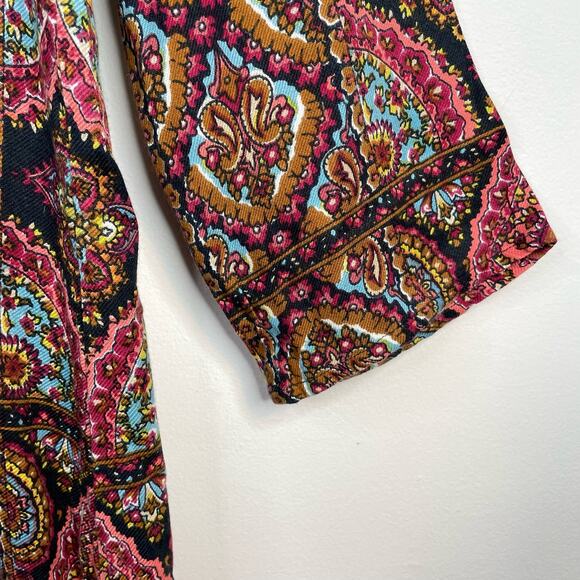 Billabong Gypsy Sol Multi Print Moroccan Paisley Festival Mini Dress womens M - Picture 5 of 17